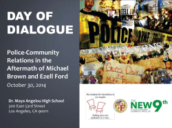 Police-Community Relations in the Aftermath of