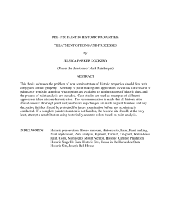 PRE-1850 PAINT IN HISTORIC PROPERTIES