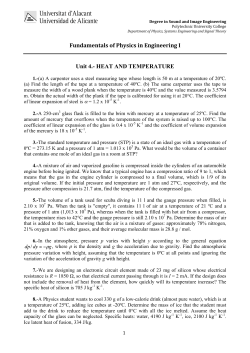 Fundamentals of Physics in Engineering I Unit 4.- HEAT AND