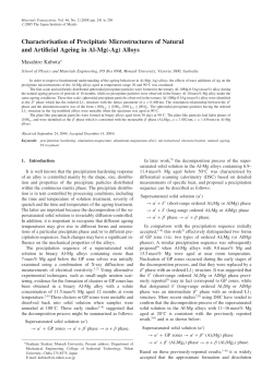 Characterisation of Precipitate Microstructures of Natural and