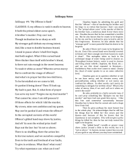 Soliloquy Notes Soliloquy #4: “My Offense is Rank” CLAUDIUS: O