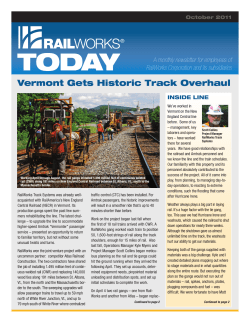 October 2011 - RailWorks Corporation