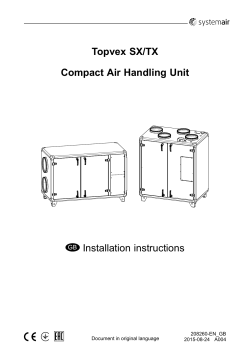 Topvex SX/TX Compact Air Handling Unit Installation instructions