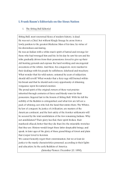 L Frank Baum`s Editorials on the Sioux Nation
