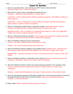 Exam #1 Review