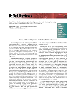 Banking and the Great Depression: New Findings but Still - H-Net