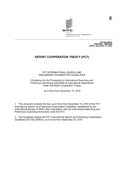 PCT International Search and Preliminary Examination