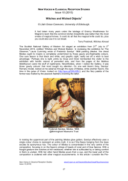 Issue 10 (2015) Witches and Wicked Objects