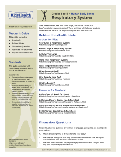 Teacher`s Guide: Respiratory System (Grades 3 to 5)
