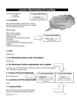 Service vs. Merchandise Businesses ()