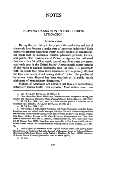 Proving Causation in Toxic Torts