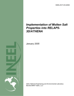 Implementation of Molten Salt Properties into RELAP5
