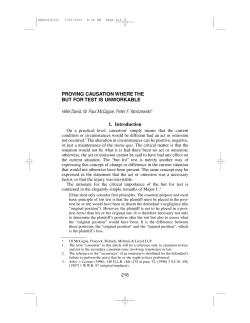 PROVING CAUSATION WHERE THE BUT FOR TEST IS