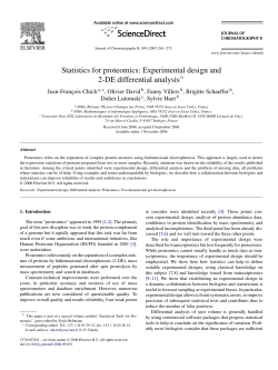 Statistics for proteomics: Experimental design and 2
