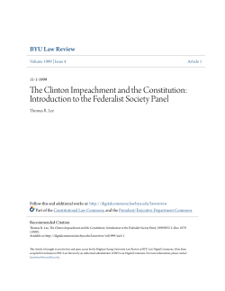 The Clinton Impeachment and the Constitution