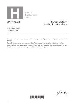 National Quali  cations 2015 X740/76/02 Human Biology
