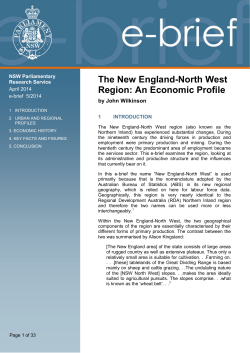 The New England-North West Region: An Economic Profile