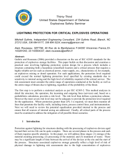 LIGHTNING PROTECTION FOR CRITICAL EXPLOSIVES