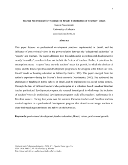Teacher Professional Development in Brazil: Colonization of