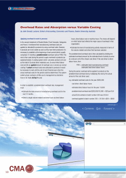 Student Notes Overhead Rates and Absorption