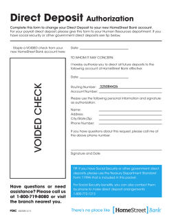 Direct Deposit Authorization