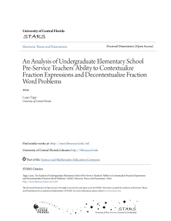 An Analysis of Undergraduate Elementary School Pre