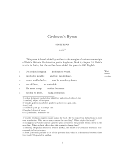 Caedmon`s Hymn in Old English