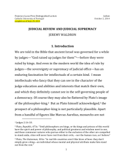 JUDICIAL REVIEW AND JUDICIAL SUPREMACY JEREMY
