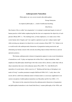 Anthropocentric Naturalism