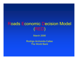 HDM and Roads Economic Decision Model