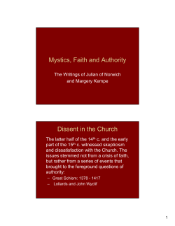 Mystics, Faith and Authority