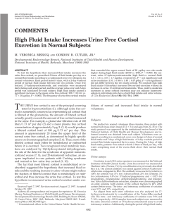 High Fluid Intake Increases Urine Free Cortisol Excretion in Normal