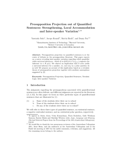 Presupposition Projection out of Quantified Sentences