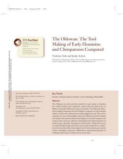 The Oldowan: The Tool Making of Early Hominins and Chimpanzees