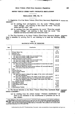 MOTOR VEHICLE (THIRD PARTY INSURANCE) REGULATIONS