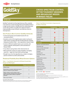 Cross-speCtrum Control of the toughest grasses and Broadleaf