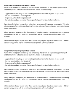 Assignment, Comparing Psychology Careers Write three
