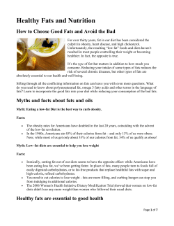 Healthy Fats and Nutrition