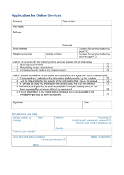 Online Services Registration Form and