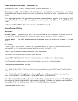 Minutes from ALACUPA Meeting &ndash; November 11, 2011