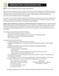 admissions appeal form - California State University, Los Angeles