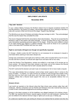 Employment Law Update Nov16