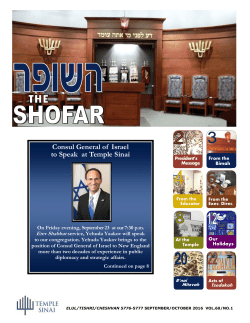 Shofar Bulletin - Temple Sinai of Sharon