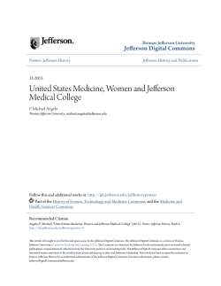 United States Medicine, Women and Jefferson Medical College