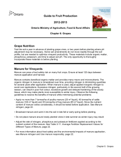 Guide to Fruit Production 2012-2013 Grape Nutrition Manure for