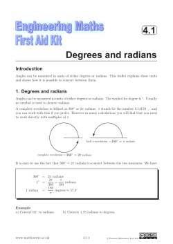 4.1 Degrees and radians