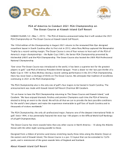 PGA of America to Conduct 2021 PGA Championship on The Ocean