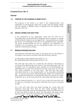C H A P T E R 6 P P N . 9 ROCKHAMPTON CITY PLAN Signage 1.0