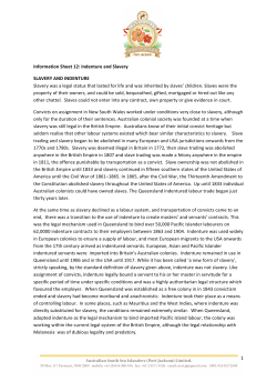 Information Sheet 12- Indenture and Slavery