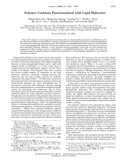 Polymer Cushions Functionalized with Lipid Molecules